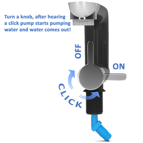 Bazpo 12V Electric Water Faucet / Tap with microswitch for RV, Outdoor, Kitchen (Black)